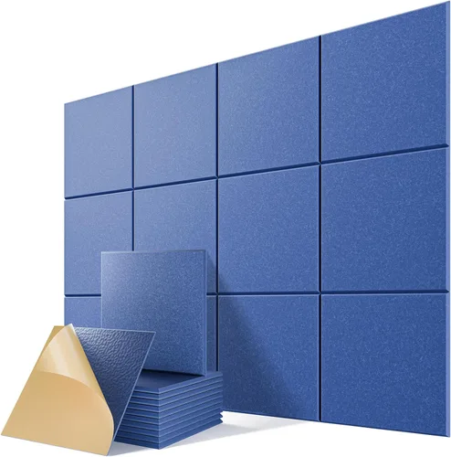 Miniatura 49 de Paquete de 6 paneles acústicos autoadhesivos, paneles de espuma de alta densidad a prueba de sonido de 12 x 12 x 0.4 pulgadas para paredes, paneles