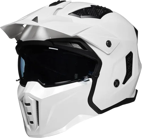 Miniatura 11 de ILM Medio casco de motocicleta de cara abierta 3/4 para hombres y mujeres, casco retro vintage con visera para ciclomotor, ATV, crucero, scooter