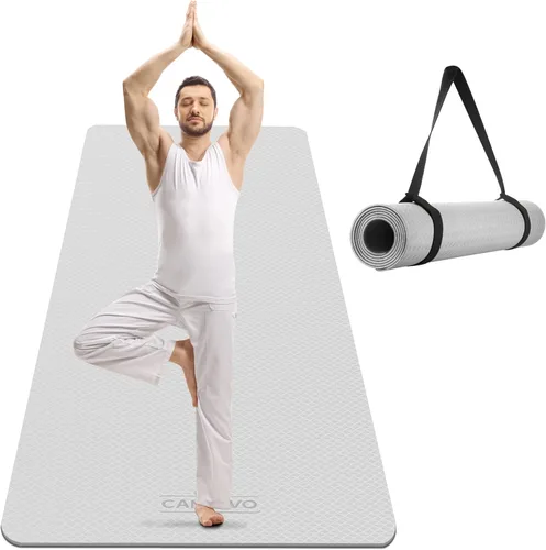 Miniatura 9 de CAMBIVO Tapete de yoga extra ancho para mujeres y hombres (72"/84" x 32" x 1/4") Tapete de entrenamiento TPE antideslizante grande para yoga
