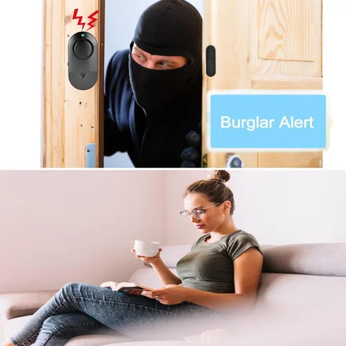 Miniatura 6 de Alarma de ventana y puerta, alarma de ventana negra de 120 DB para seguridad del hogar, timbre de puerta para tienda, adecuada para piscina, WW10B