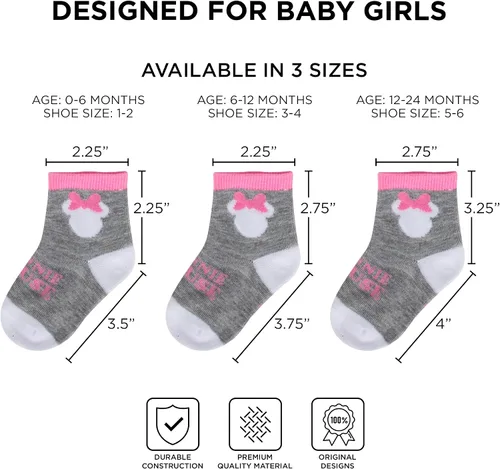 Miniatura 10 de ABG Accessories Paquete de 10 calcetines para bebés de 0 a 24 meses Minnie, Mickey Mouse, Baby Shark, Liga de la Justicia