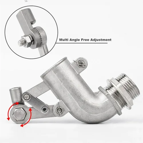 Miniatura 4 de 1pcs Adjustable Floating Ball Valve, 304 Stainless Steel Elbow Float Valve, Water Level Controller For Water Tank Towers(1/2inch)
