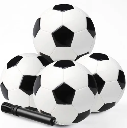 Miniatura 8 de PlayBolt Black & White Soccer Balls - Sizes 2, 3, 4, 5 for Kids, Toddlers & Adults - Pack of 1 or 4 with Pump