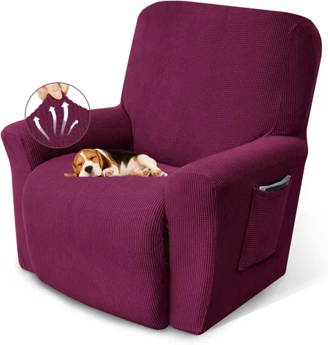 Miniatura 9 de KEKUOU Fundas para sillas reclinables, fundas elásticas para sofá reclinable de niño perezoso, 1 pieza, protector de muebles con parte inferior Azul