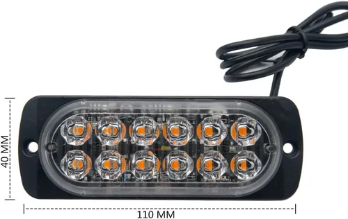 Miniatura 2 de MASO Luces estroboscópicas de emergencia para camiones, coche de recuperación ámbar 12 LED, barra de iluminación naranja, parrilla intermitente