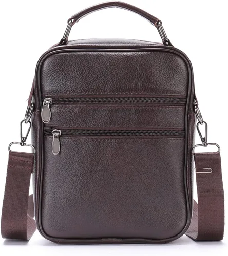 Miniatura 4 de Bolso bandolera de cuero para hombre, de viaje de negocios, al aire libre, bolsa casual, maletín de mano, mochila