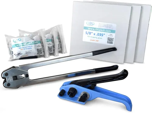 Miniatura 25 de IDL Packaging - PET-B-58-D Kit de flejado de poliéster de 5/8", estándar con dispensador - Todo lo que necesitas para atar un palet