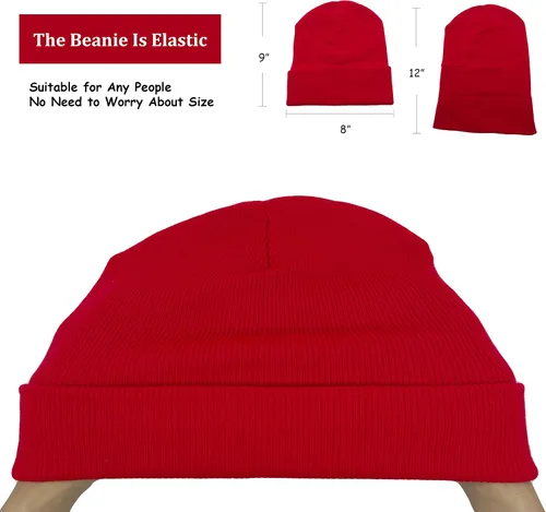 Miniatura 4 de Gorro unisex de punto suave y cálido con puños, gorro de camuflaje de invierno para hombres y mujeres