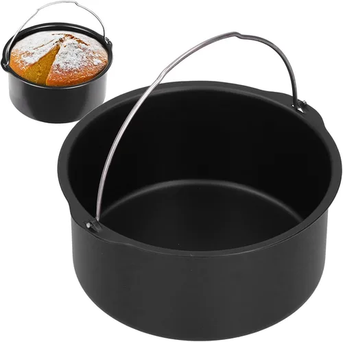 Miniatura 4 de BORDSTRACT Accesorios de barril para freidora de aire, sartén para cupcakes de 6 pulgadas, 7 pulgadas, 8 pulgadas, herramienta para hornear pasteles