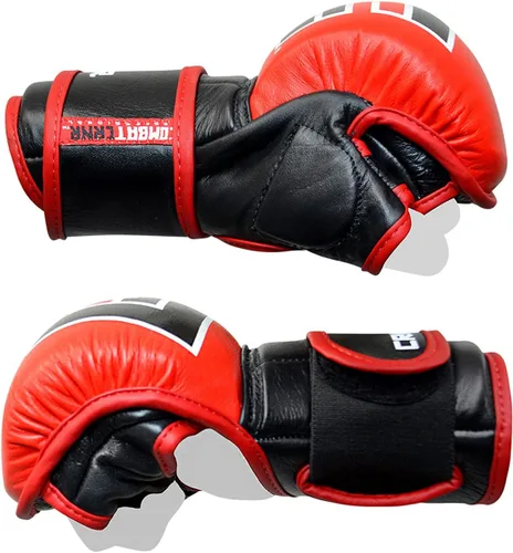 Miniatura 5 de Combat Corner Guantes de cuero puro Elite Spar MMA para hombres y mujeres, guantes de entrenamiento de boxeo, Muay Thai, MMA Sparring