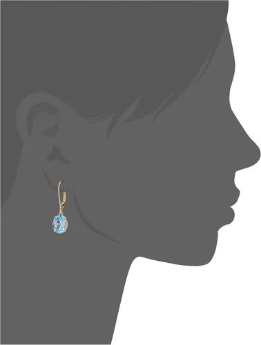 Miniatura 3 de Tienda Collection 14k Gold 8 x 10mm Oval Gemstone Dangle Earrings for Women with Leverbacks