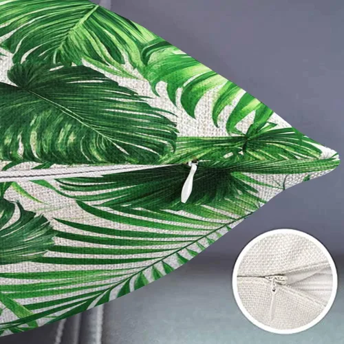 Miniatura 2 de Smooffly Funda de almohada rectangular oblonga estilo granja con palmeras, hojas vívidas y realistas de crecimiento de palmeras, temática