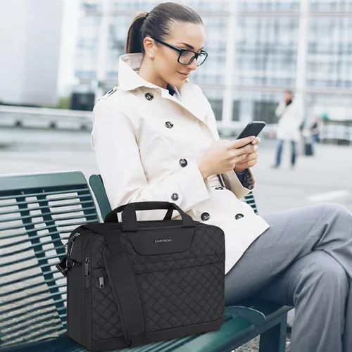 Miniatura 2 de EMPSIGN - Bolsa para laptop de 17.3 pulgadas, maletín de gran capacidad y expansible para viajes, para mujeres y hombres, bolsa de negocios