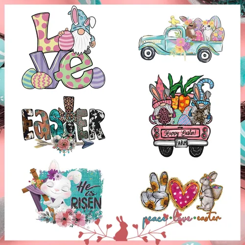 Miniatura 9 de Calcomanías termoadhesivas de San Valentín, 6 hojas de bonitos patrones de San Valentín para transferencia de calcomanías para mujeres y niñas