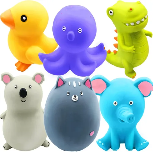 Jalousie Juguetes chirriantes de látex para perros de 4 pulgadas, juguete masticable de goma suave, bola de animal para cachorros, mascotas pequeñas