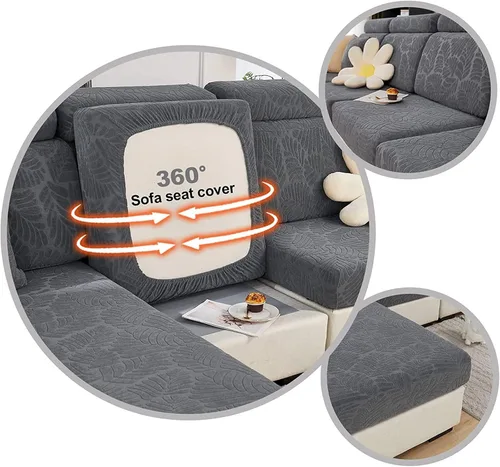 Miniatura 3 de Fundas elásticas para cojines de sofá, funda de cojín para sofá individual en forma de L, sofá chaise longue, protector suave de muebles de 1, 2 y 3