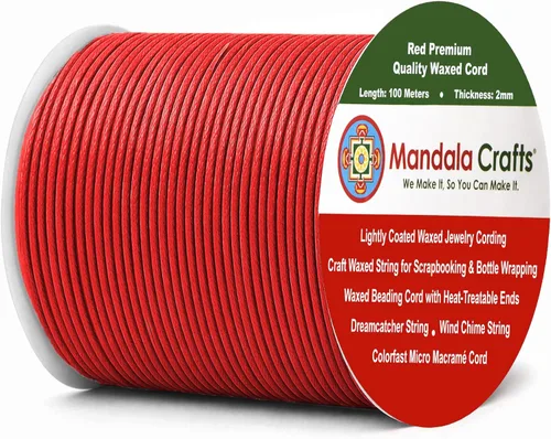 Miniatura 184 de Cuerda Mandala Crafts 0.03 pulgadas 109 yardas para hacer joyería, artesanía, macramé, cuerda de algodón encerado Negro