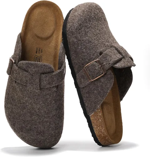 Miniatura 13 de Project Cloud Benton - Zuecos con plantilla de cuero genuino para mujer, pantuflas de espuma viscoelástica con soporte de arco, sandalias de moda