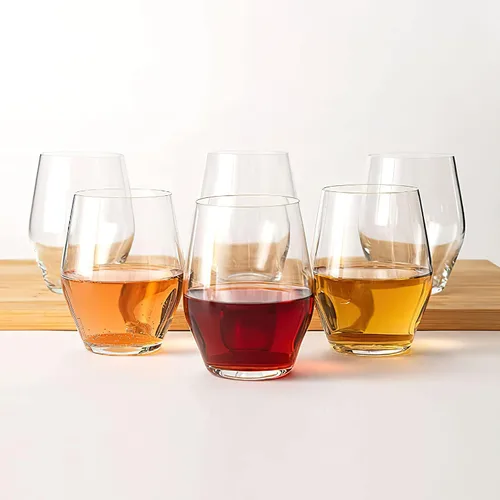 Miniatura 2 de LEMONSODA Juego de 6 vasos de cóctel de cristal sin tallo de alta calidad (15 onzas, juego de 6) - Elegante cristal Perfecto para mezcladores