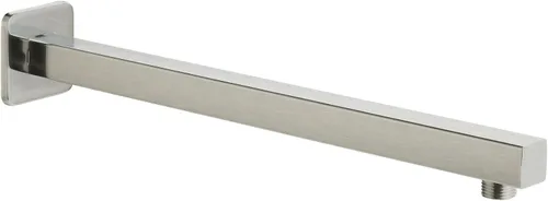 Voolan Brazo de ducha cuadrado de 16 pulgadas con brida y cinta de teflón, brazo de extensión para regadera fija de baño, acero inoxidable sólido,