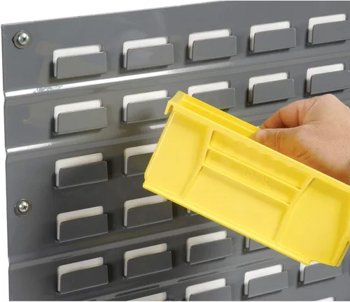 Miniatura 3 de Global Industrial Panel de bastidor de pared con (32) contenedores amarillos, 36x7x19