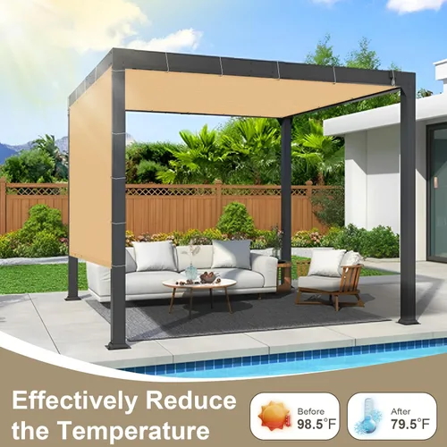 Miniatura 3 de LOVE STORY - Toldo de tela con ojales en tamaños de 3, 4, 6, 8, 10, 12 y 20 pies, cubierta con 95% de protección ultravioleta, para pérgola, patio