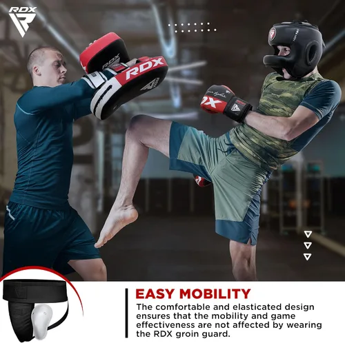 Miniatura 3 de RDX Protector de Ingle para Hombre, Copa para Boxeo, Kickboxing, MMA, Muay Thai, Entrenamiento de Lucha, Protector de Ingle Ventilado Ajustable
