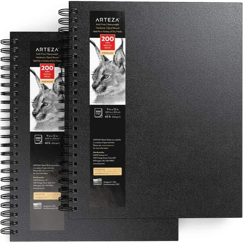 Miniatura 7 de Arteza - Cuaderno para bocetos, tapa dura Negro