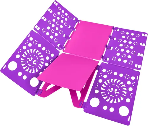 BoxLegend Versión 3 Tabla para doblar camisas y camisetas, carpeta para ropa, tabla para doblar duradera de plástico, tablas para doblar, Morado y