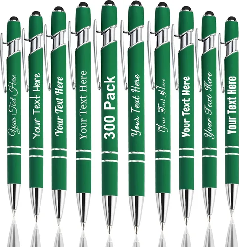 Miniatura 20 de Hasta 300 bolígrafos personalizados a granel con nombre personalizado con grabado gratis, puntas de lápiz capacitivo grabado, bolígrafo
