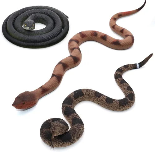 Serpientes falsas de goma, juguete de serpiente de goma realista para mantener a los pájaros alejados para el jardín, juguetes de broma de