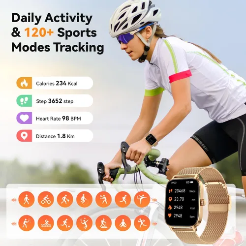 Miniatura 4 de Smart Watch for Women Android/iPhone: Fitness Tracker Smart Watches Rose Gold IP68 Waterproof Bluetooth Calls Answer&Make 1.85" Smartwatch Activity