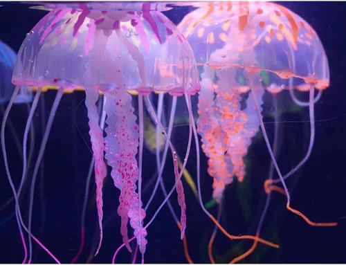 Miniatura 5 de 6 piezas de medusas artificiales para acuario, decoración de medusas brillantes, silicona suave