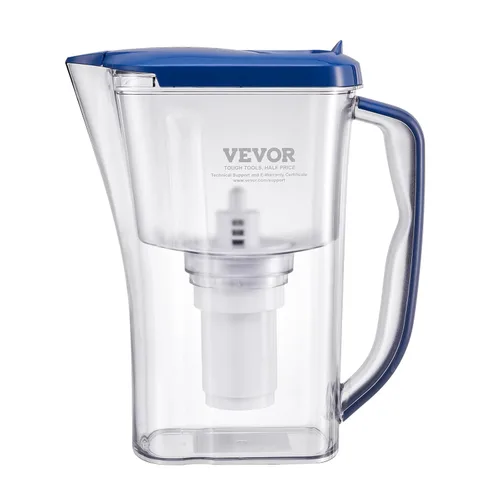 Miniatura 9 de Jarra con Filtro de Agua VEVOR, Dispensador de Filtro de Agua de 5 Etapas de 9 Tazas, Sistema de Filtración Rápida con Indicador de Cambio