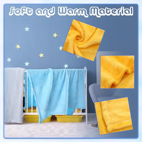 Miniatura 4 de Kinlop 16 mantas peludas para bebé, 39 x 27 pulgadas, suaves para niños, acogedora manta ligera y cálida, para primavera y verano, para bebés, niñas