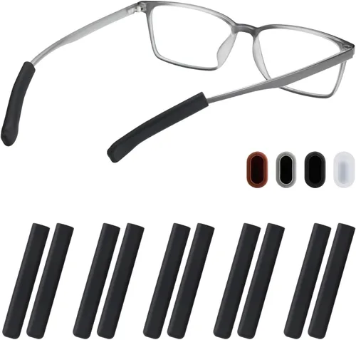 Almohadillas para las orejas de gafas, almohadillas antideslizantes suaves de silicona para las orejas de las gafas, puntas de sienes de silicona