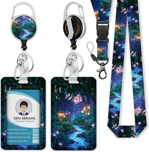 Miniatura 8 de Piefly Cordones para Insignias de Identificación, Portainsignias Positivo con Clip de Carrete Retráctil, Cordón con Tarjeta de Cita Inspiracional