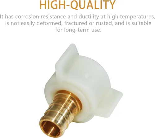 Miniatura 5 de Paquete de 4 accesorios PEX – Adaptador giratorio de latón de 1/2" x 1/2", accesorios de crimpado roscados NPT hembra para tubos PEX, conector