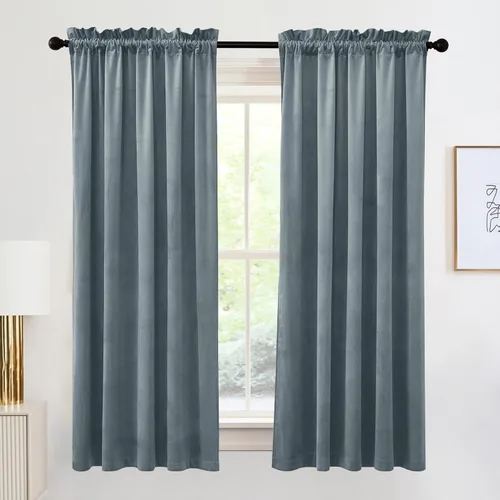 Miniatura 34 de RYB HOME Cortinas de terciopelo verde oliva de 72 pulgadas de largo, cortinas opacas con aislamiento térmico, tratamiento de ventana, decoración