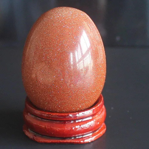 Miniatura 9 de Huevo de cristal de cuarzo rosa con piedras preciosas mixtas de 1.575x1.181 in con soporte de madera para decoración del hogar