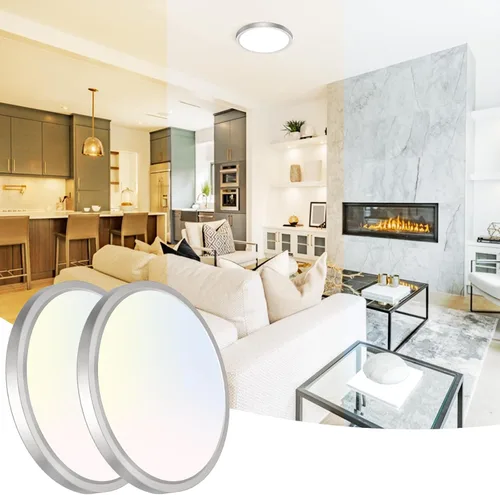 Miniatura 29 de Peasur - Lámpara de techo led de 18 cm, montaje empotrado ajustable, 3000 K/3500 K/4000 K/5000 K/6500 K, 1500 LM, 15 W, lámpara redonda blanca Blanco