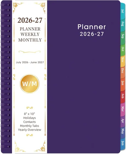 Miniatura 12 de Agenda mensual 2026-2027, calendario de 2 años 2026-2027, enero 2026 a diciembre 2027, 9 x 11 pulgadas, agenda de 24 meses con cubierta en relieve