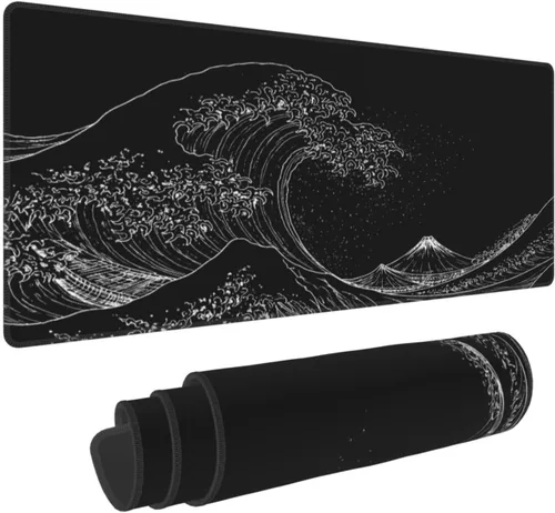 Miniatura 11 de Alfombrilla de mouse extendida para juegos de flor de cerezo japonés, 31.5 x 11.8 pulgadas, alfombrilla de escritorio grande con base de goma Mouse