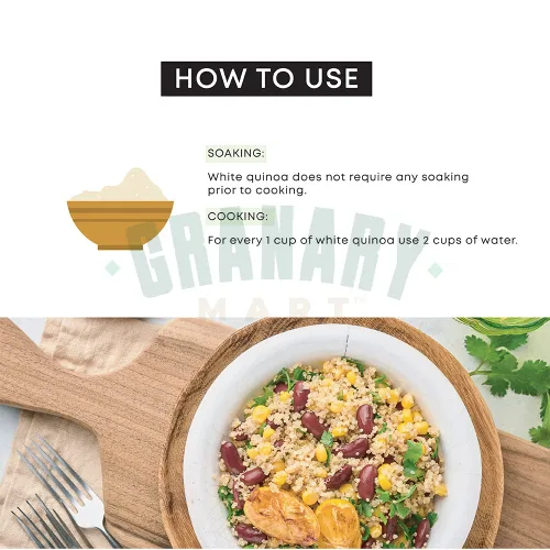 Miniatura 4 de Quinoa blanca natural de Granary Mart - Grano entero rico en proteínas, saludable y nutritivo, alternativa al arroz, sin OMG y gluten, tarifa a