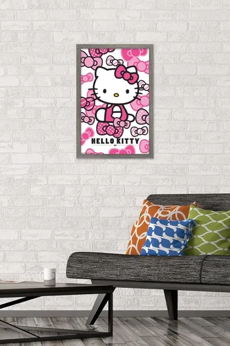 Miniatura 2 de Trends International Hello Kitty - Póster de pared con lazos, 14.725 x 22.375 pulgadas, versión enmarcada de madera de granero