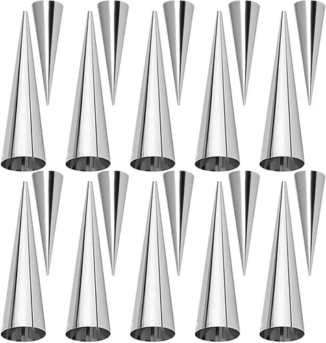 Miniatura 10 de Joyeee Paquete de 30 moldes antiadherentes grandes para cuerno crema, acero inoxidable de 5 pulgadas para cocinar pasteles daneses, forma de #76