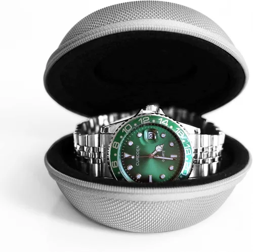 Miniatura 6 de Caja de viaje para relojes Besforu para hombres y mujeres, caja de almacenamiento portátil y organizador para un solo reloj, para relojes de pulsera
