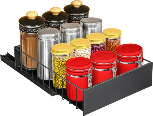 Miniatura 2 de LYNK PROFESSIONAL® Organizador de Gabinete Extraíble, 25.4 cm x 35.6 cm Organizador de Cajones Deslizantes de Nivel Único para Gabinetes de Cocina