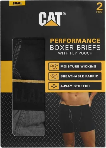 Miniatura 3 de Caterpillar Paquete de 2 calzoncillos tipo bóxer de malla deportiva para hombre, NegroGris
