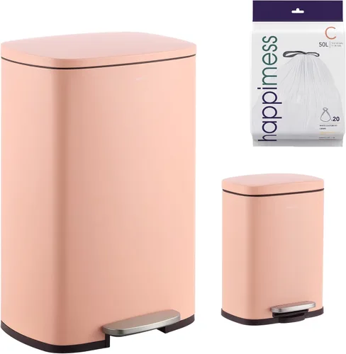 Miniatura 14 de happimess HPM1006C Connor - Bote de basura rectangular con tapa de cierre suave y mini bote de basura gratis, moderno a prueba de huellas dactilares